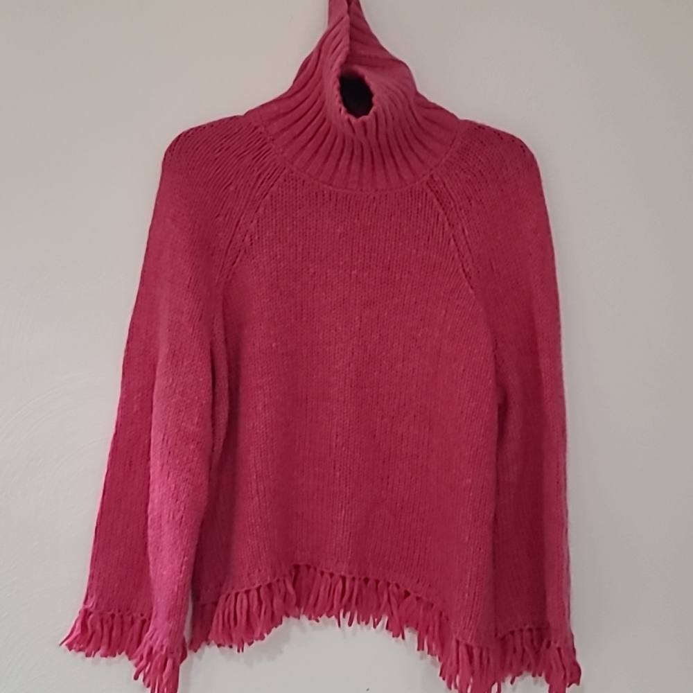 Tory Burch Wool Fringed Sweater Size L